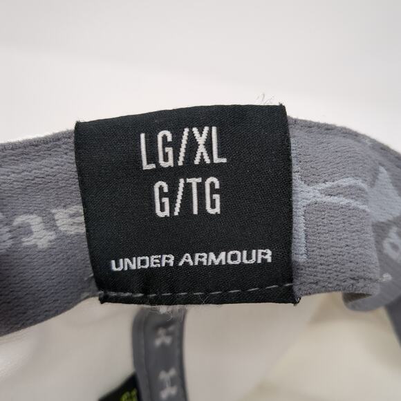 Under Armour Heatgear Fitted Baseball Cap White XL Embroidered Vented Holes - Picture 9 of 9